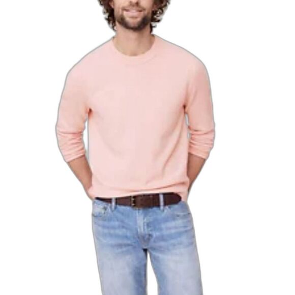 Banana Republic NWOT Pink Baruffa Italian Merino Wool Crewneck Sweater Sz L - Picture 1 of 11
